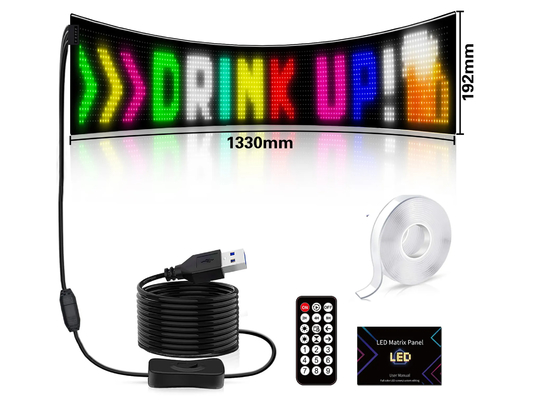 Controllo remoto Display programmabile RGB, vetrina pubblicitaria Display morbido LED