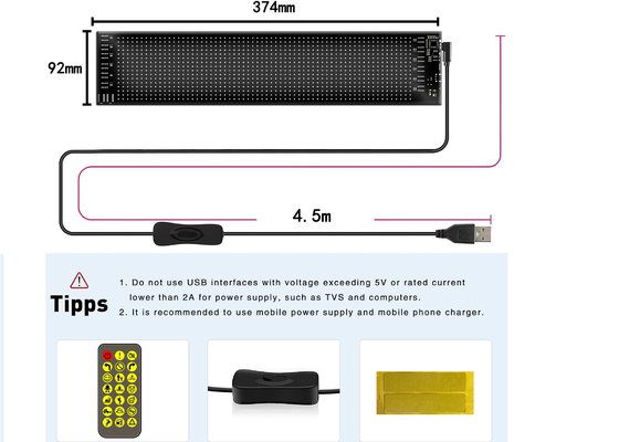 16*64 schermo a LED flessibile Display esterno pannello impermeabile vetrina auto LED Soft Billboard