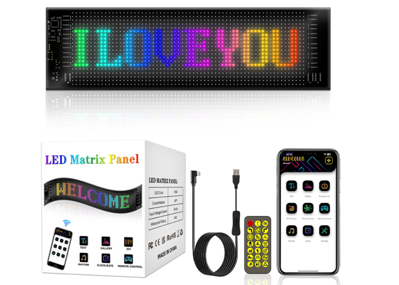 App Control LED Sign Board 20*64 USB flessibile programmabile Custom Scrolling Message Car Signs Digital Display