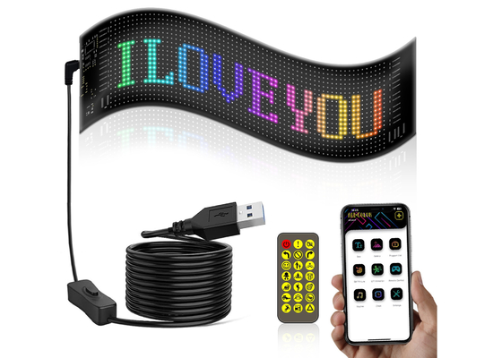 App Control LED Sign Board 20*64 USB flessibile programmabile Custom Scrolling Message Car Signs Digital Display