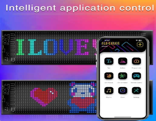 App Control LED Sign Board 20*64 USB flessibile programmabile Custom Scrolling Message Car Signs Digital Display