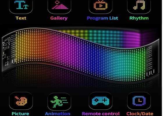 App Control LED Sign Board 20*64 USB flessibile programmabile Custom Scrolling Message Car Signs Digital Display