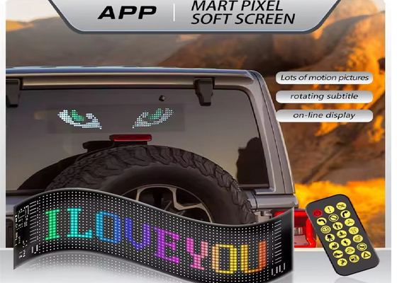 Programmabile DIY Scrolling Text 5V USB Wireless Control RGB Flessibile LED Car Sign Per la pubblicità