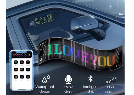 Controllo APP schermo a LED flessibile scrolling messaggio personalizzato testo cartellone LED Display digitale per auto