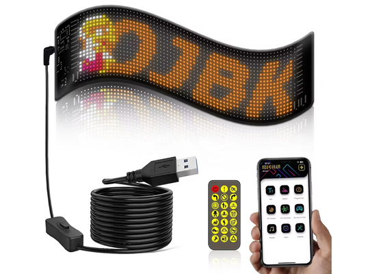 Pixel RGB Led Flexible Display App Bluetooth Display pubblicitario auto auto Ip65 impermeabile Soft Digital Display