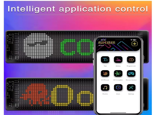 Pixel RGB Led Flexible Display App Bluetooth Display pubblicitario auto auto Ip65 impermeabile Soft Digital Display