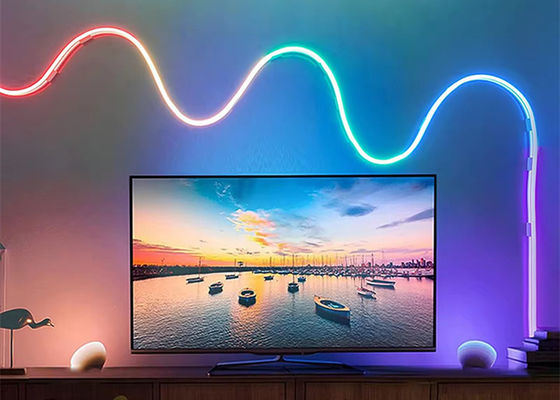 5M Full Color RGB Led Neon Flessibile Silicone Ambient Light Strip Smart DIY Digital Running Strip Light Set TUYA APP