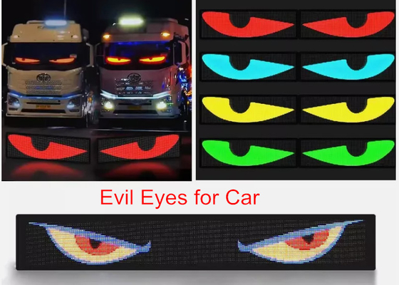 5VDC USB / 2A Super Truck Demon Eye LED Soft Screen APP Programmazione Bluetooth Screen pubblicitario auto Evil Eyes