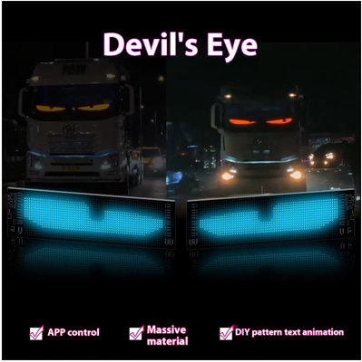Smart Car Sticker 120x595mm RGB Dynamic LED Truck Demon Eye Light Per Smart Display Esterno Con rating IP65