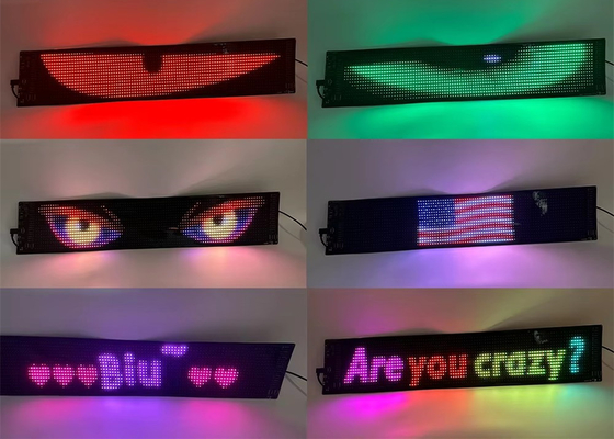 Segnali di animazione a LED in modalità personalizzata per autovetture 5VDC USB / 2A Scrolling Text 120x595mm Display Screen