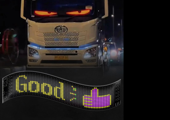 Segnali di animazione a LED in modalità personalizzata per autovetture 5VDC USB / 2A Scrolling Text 120x595mm Display Screen