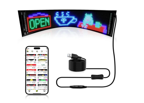 Truck Devil Eye LED Screen Car Light Truck Dynamic LED Light Smart Car Sticker Programmabile pannello a LED per parabrezza camion