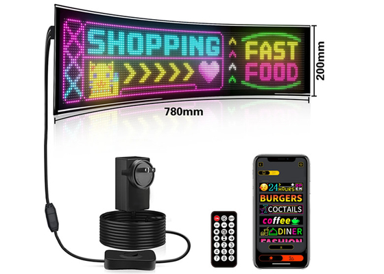 32*160 Segnale di luce a LED a doppio fila a colori a scorrere per auto Segnale pubblicitario a LED Display di finestra
