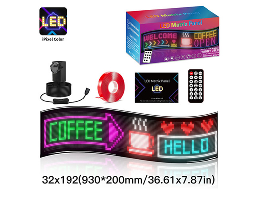 32*192 Doppia fila Programmabile LED Display Trucks Animation interattiva Flessibile schermo anteriore Retrovisore