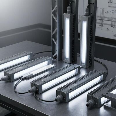 Illuminazione a LED in alluminio IP65 progettata per applicazioni industriali con sorgente luminosa a LED e alloggiamento robusto