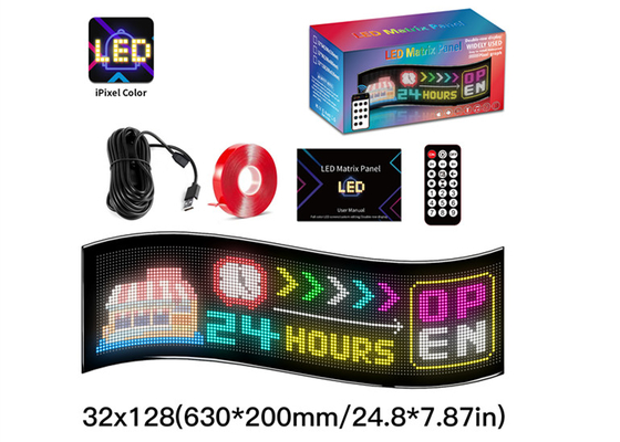 32*128 Pannello LED a LED di cartelloni pubblicitari animati con telecomando app